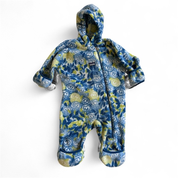 Patagonia Other - Vintage Patagonia Baby Toddler Fleece Onepiece Bunting 18M Aztec Animals Owl